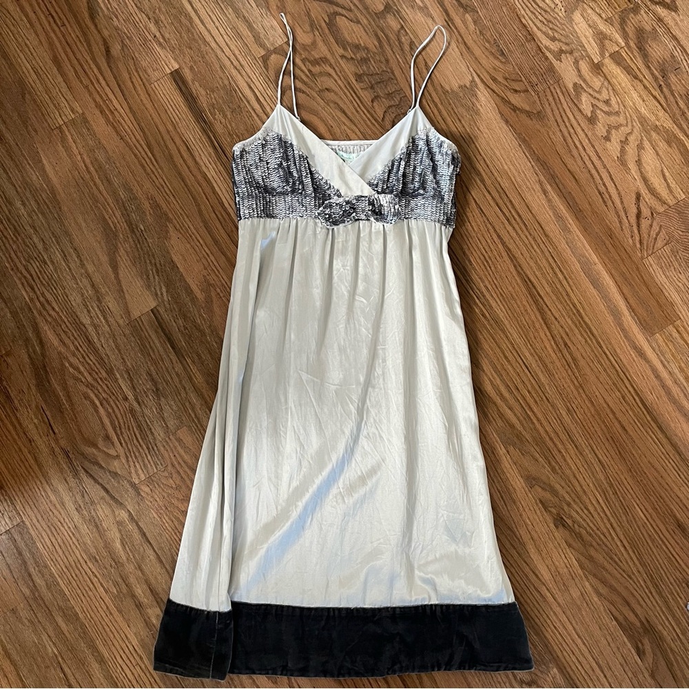 NWT Vintage Kimchi & Blue Silk/Sequin/Velour Dress